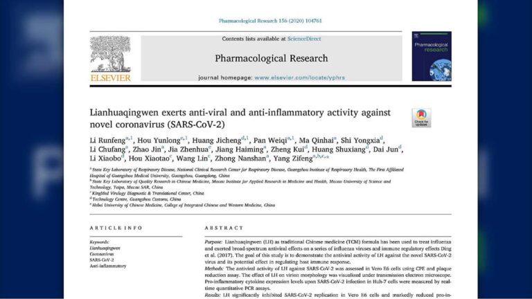 Lianhuaqingwen exerts anti-viral and anti-inflammatory activity against novel coronavirus (SARS-CoV-2)