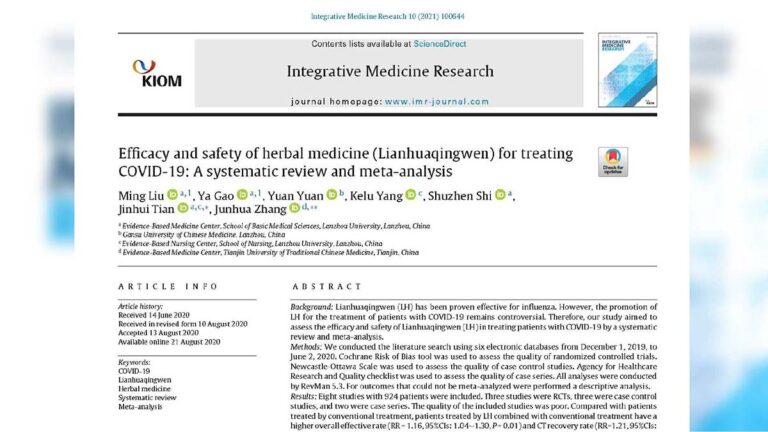 Efficacy and safety of herbal medicine (Lianhuaqingwen) for treating COVID-19: A systematic review and meta-analysis