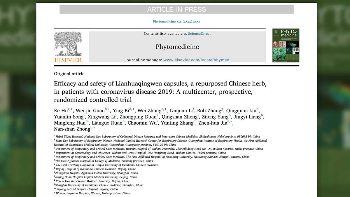 Efficacy and Safety of Lianhua Qingwen Capsules